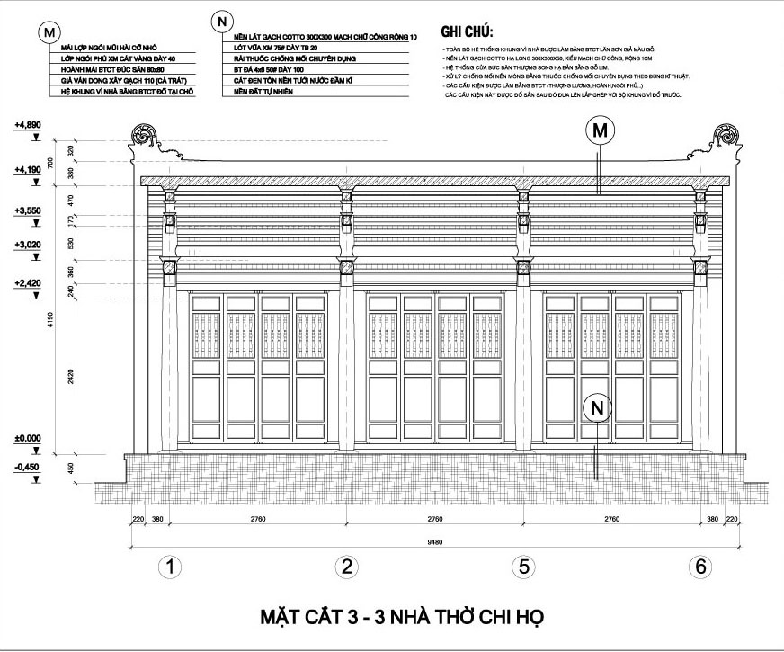 Nhà thờ Chi Họ được thiết kế theo lối truyền thống