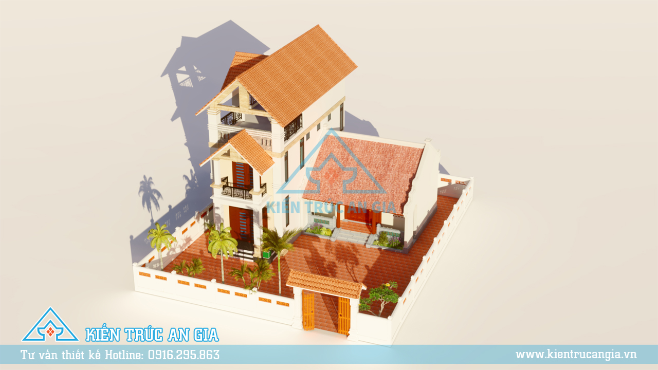 Thiết kế nhà thờ họ kết hợp nhà ở theo lối kiến trúc truyền thống