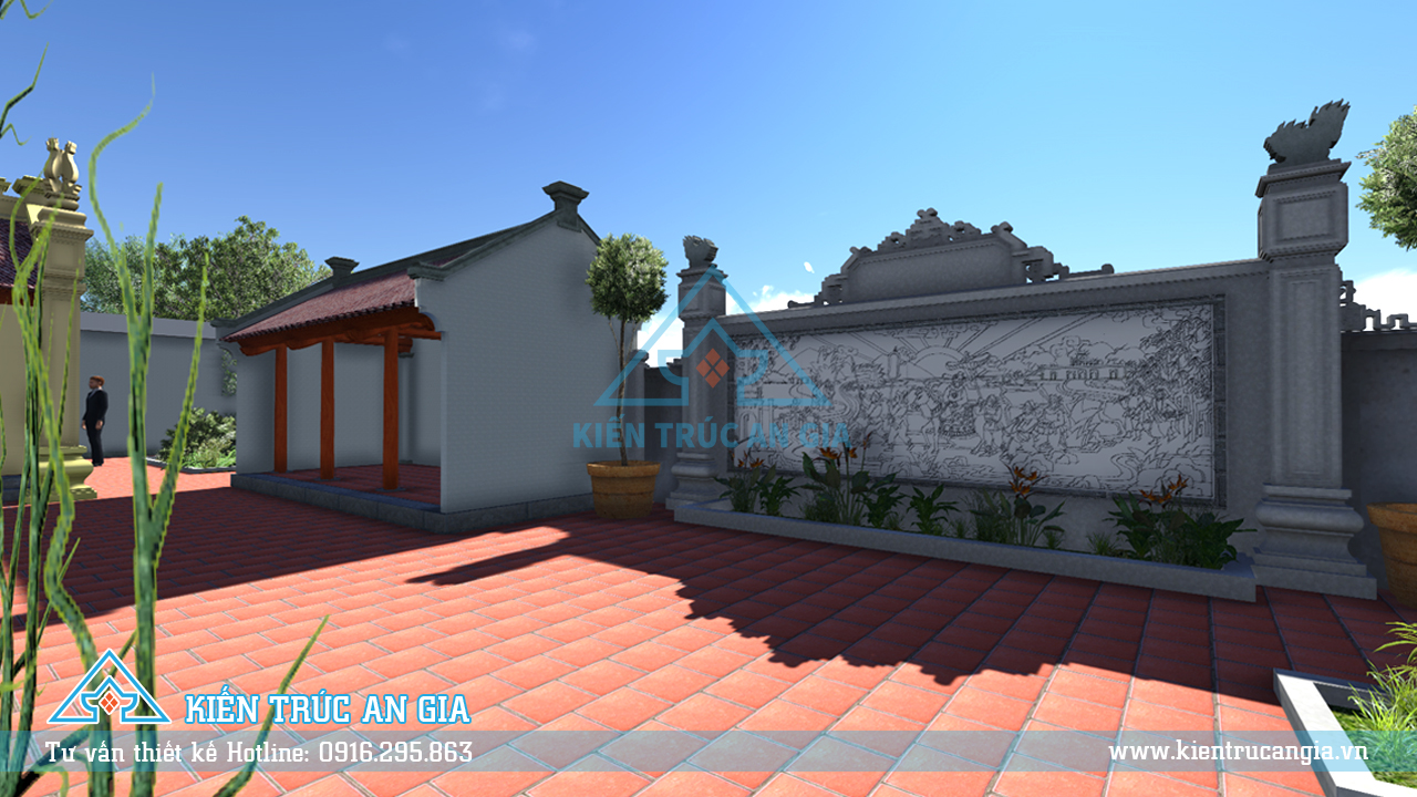 Bức tường đá được khắc tỉ mỉ từng chi tiết