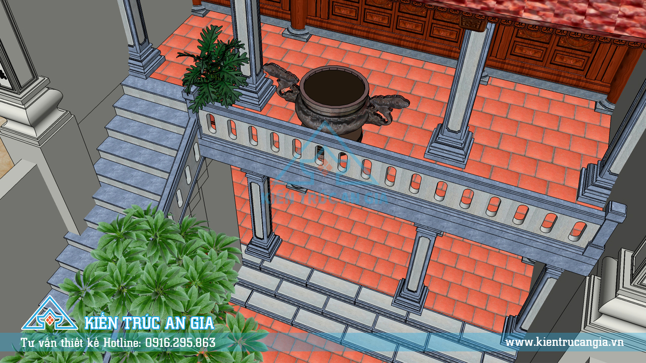 Thiết kế nhà thờ họ dòng họ Trần Quang