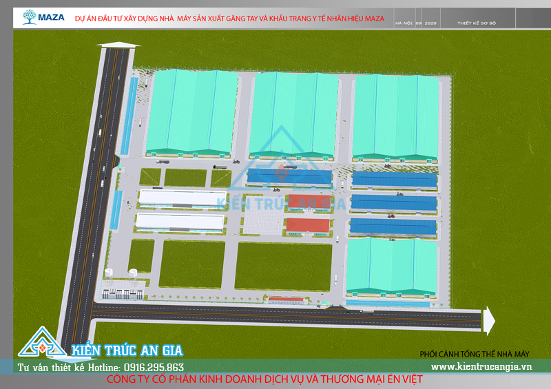 Thiết kế nhà máy sản xuất găng tay và khẩu trang y tế nhãn hiệu zama