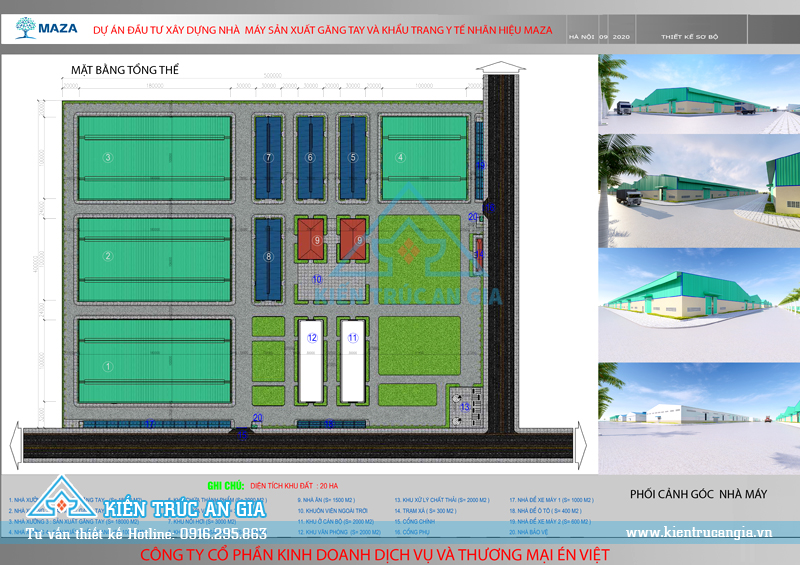 Thiết kế nhà máy sản xuất găng tay và khẩu trang y tế nhãn hiệu zama