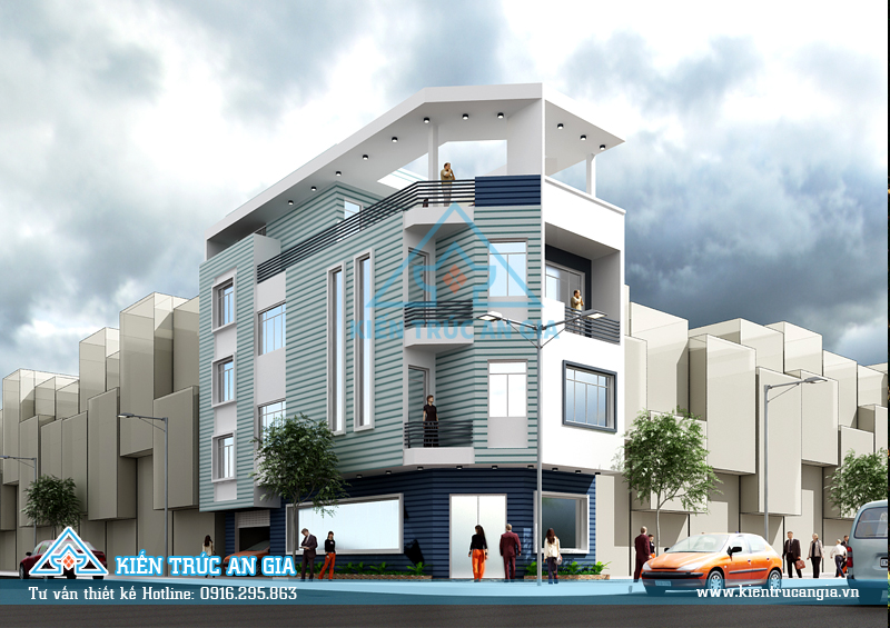 Mẫu nhà 4 tầng 6,7x17m đẹp, hiện tại và phong cách