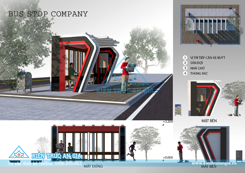 Mẫu thiết kế nhà chờ xe bus đẹp nhất 2021