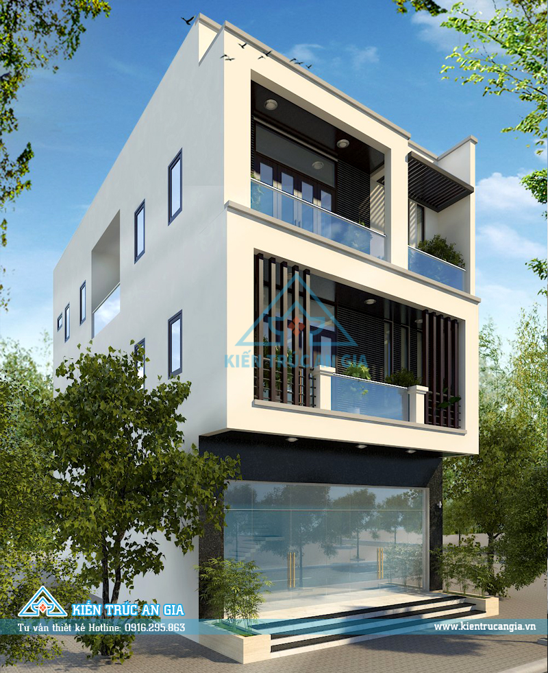 Mẫu nhà ở 3 tầng đẹp, không gian xanh