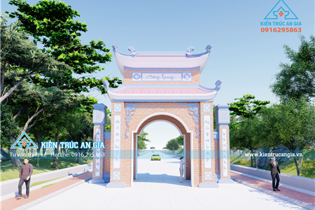 Cổng Làng Btct Xây Gạch Trần không trát