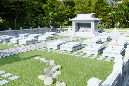 Thiết kế lăng mộ diện tích 15x20m