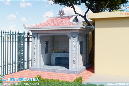 Miếu thờ diện tích thông thủy 2,1x2,35 m Sơn Giả đá