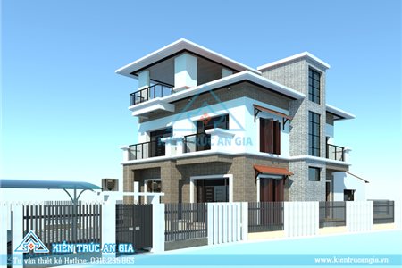 Mẫu nhà đẹp liền kề 2 tầng với kiến trúc hiện đại